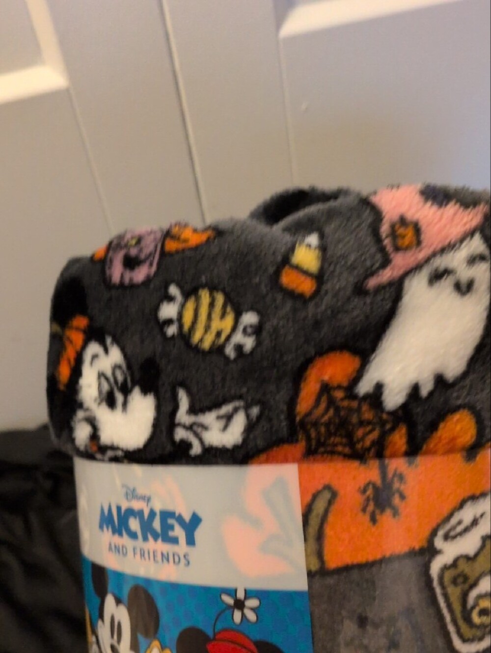 Disney Mickey & Friends Halloween Plush Throw - Gray, Orange, Black - Picture 5 of 8